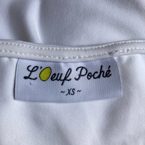 L’Oeuf Poche’ Short Puff Tulip sleeve Top White - Picture 6 of 7